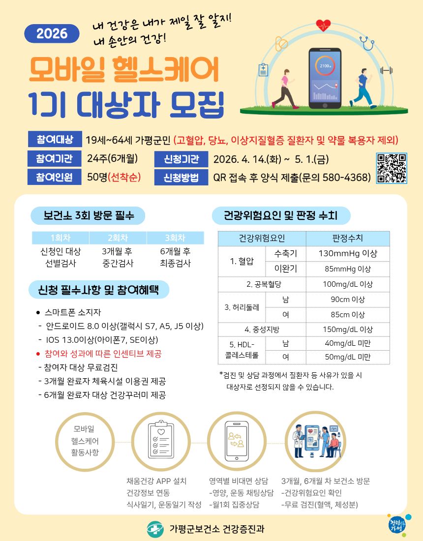 2026년 모바일헬스케어 사업 참여자 모집!0