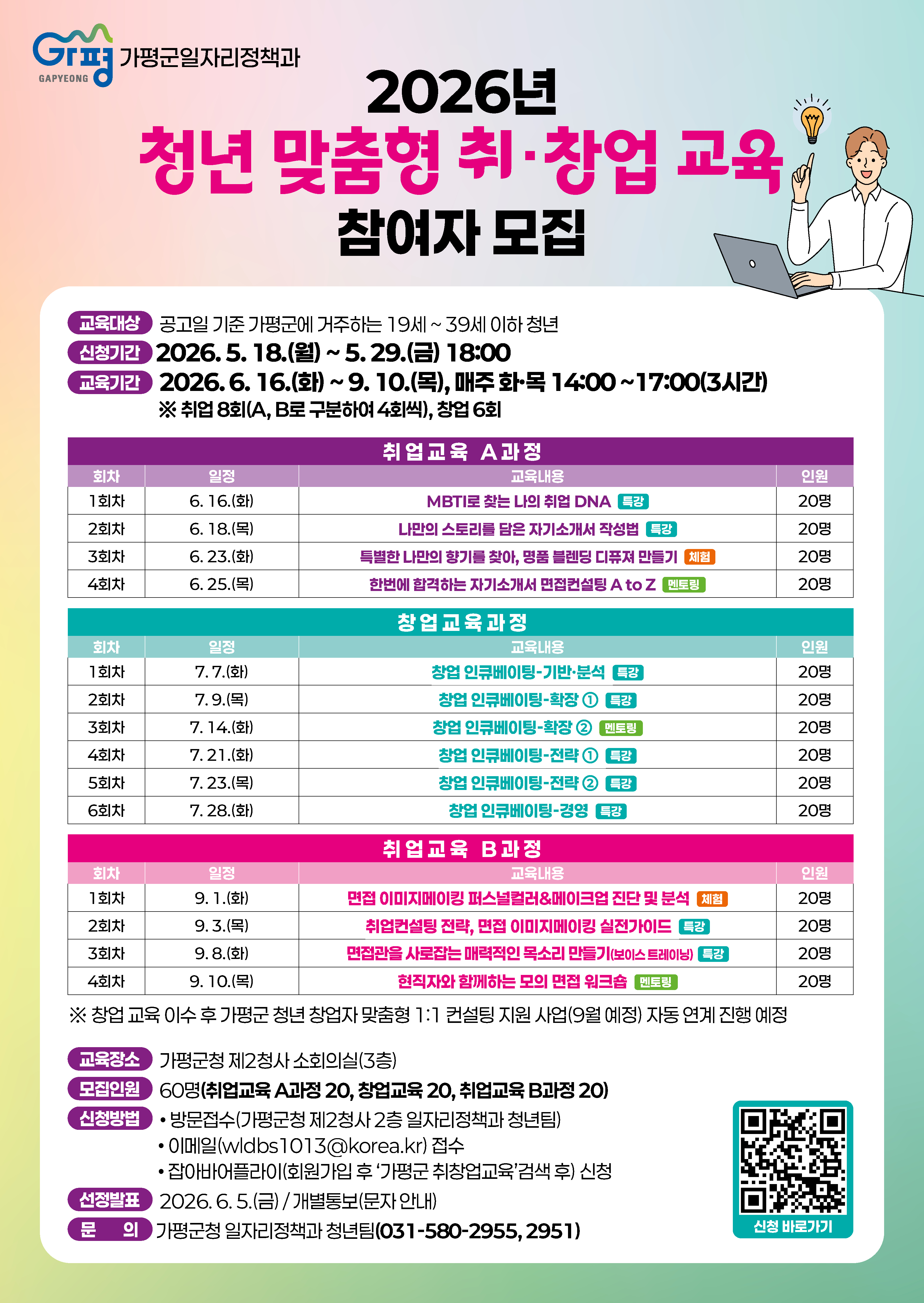 2026년 청년 맞춤형 취・창업 교육 참여자 모집0