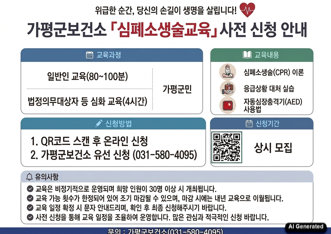심폐소생술 교육 사전 신청 안내0