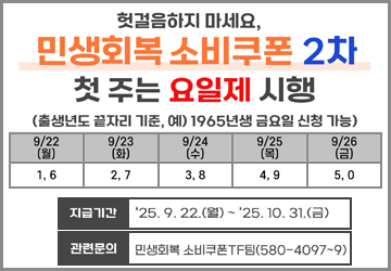 민생회복 소비쿠폰 요일제 시행