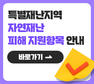 특별재난지역 자연재난 피해 지원항목 안내