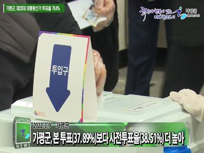 가평군 제20대 대통령 선거 최종 투표율 76.4% 기록 이미지